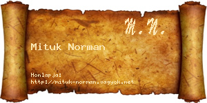 Mituk Norman névjegykártya